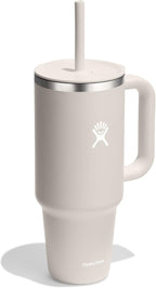 Hydro Flask 40 Oz Travel Tumbler with Handle, Lid and Straw - Insulated Stainless Steel in Oat
