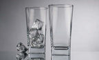 Home Essentials & Beyond Highball Glasses 16 Oz. Set of 4 Tall Square Glass Cups Premium Quality Beverage Cooler Glassware. Uses for Bar Glasses, Water, Juice, and Cocktails.