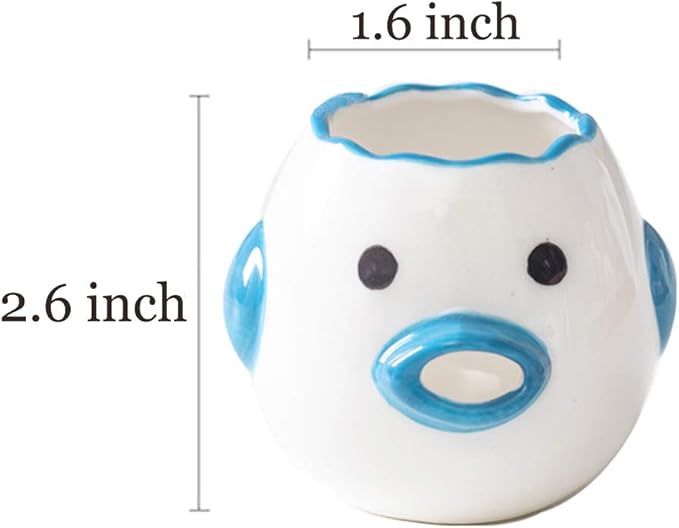 ZOSTLAND Egg Yolk Separator, HQ Creative Ceramics Cute Little Chicken Egg Yolk White, Funny Style Simple Automatic Separation Baking Assistant Tool (Upgrade Blue Chick)