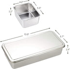 TIKUSAN Stainless Steel Seasoning Container Yakumi Pan Spice Storage Box Tray with Lid Medium Size Made in Japan (3 Containers)