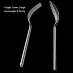 Alata Potter 20-Piece Forged Silverware Set, Service for 4 – Premium Stainless Steel Flatware Set, Modern Design with Satin Finish, Ideal for Home, Kitchen, Party, Camping