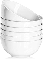 DELLING Soy Sauce Dish Ceramic 4oz Dipping Bowls - White Porcelain Dip Bowls, Set of 6