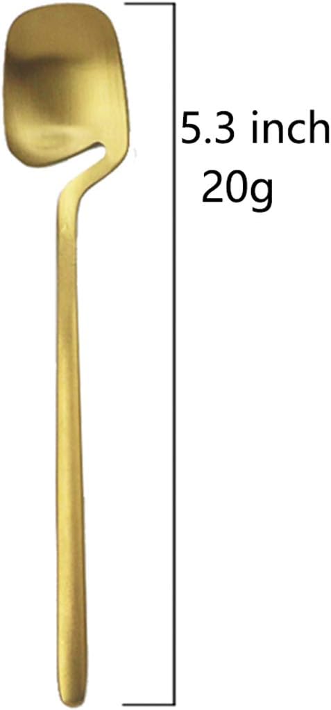 JASHII Honey Jam Spoon, Stainless Steel Mini Coffee Spoon, Teaspoon, 6-piece (Matte Gold)