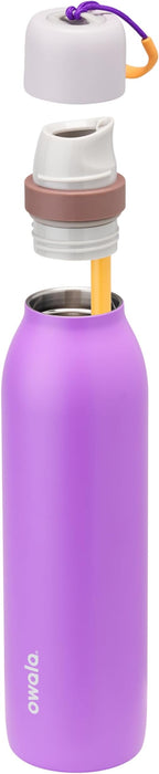 Owala FreeSip Twist Insulated Stainless Steel Water Bottle with Straw for Sports and Travel, BPA-Free, 24-oz, Purple/Purple (California Grapevine)