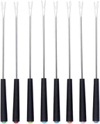 Stainless Steel Fondue Forks Cheese Fondue Fork Stainless Steel Fruit Forks Fondue Forks Set Bbq Forks Roasting Sticks For Hot Pot Barbecue (Handle Random Color)