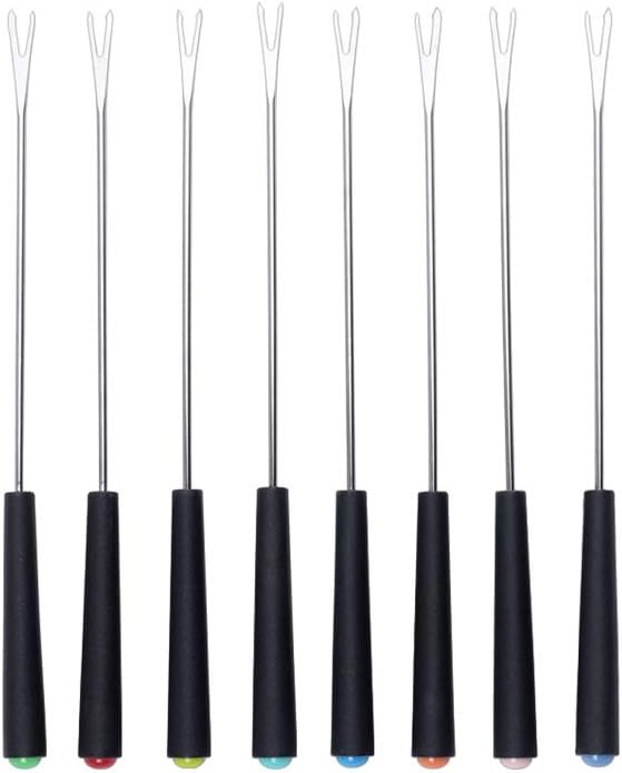 Stainless Steel Fondue Forks Cheese Fondue Fork Stainless Steel Fruit Forks Fondue Forks Set Bbq Forks Roasting Sticks For Hot Pot Barbecue (Handle Random Color)