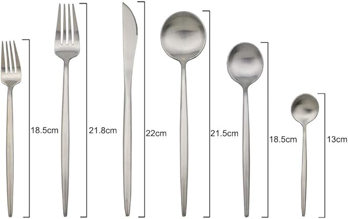JASHII Luxury Flatware, Silverware Sets, 6-pieces Elegant Cute 18/10 Stainless Steel Silverware Set for Eating Home Kitchen Hotel Restaurant, Service Sets for 1 People, Dishwasher Safe