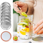 100pcs Regular Mouth Canning Lids for Ball, Kerr Jars - Split-Type Metal Mason Jar Lids for Canning - Food Grade Material, 100% Fit & Airtight for Regular Mouth Jars