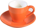 Porcelain Espresso Cup with Saucer, Espresso shot Cup, 80ml/2.7Oz, Orange