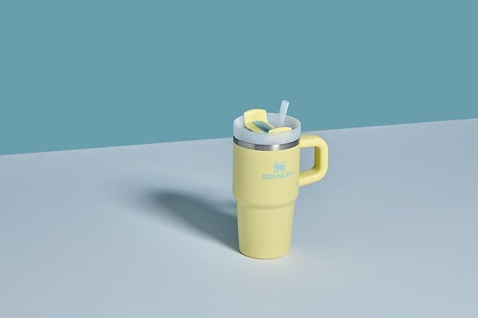 Stanley Quencher H2.0 Tumbler with Handle and Straw 14 oz | Flowstate 3-Position Lid | Cup Holder Compatible for Travel | Insulated Stainless Steel Cup | BPA-Free | Pomelo