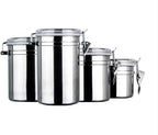 Foraineam 4-Piece Stainless Steel Airtight Canister Set with Clear Arylic Lid and Locking Clamp Food Storage Container Flour Canisters for Coffee, Tea, Snacks