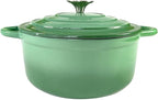Dutch Oven,Cast Iron Dutch Ovens,Dutch Oven Pot with Lid,3 QT Enamel Dutch Pot,Dutch Ovens with Dual Handles,Cast Iron Pot for Braiser,Cooking,Gifts for Family,Green