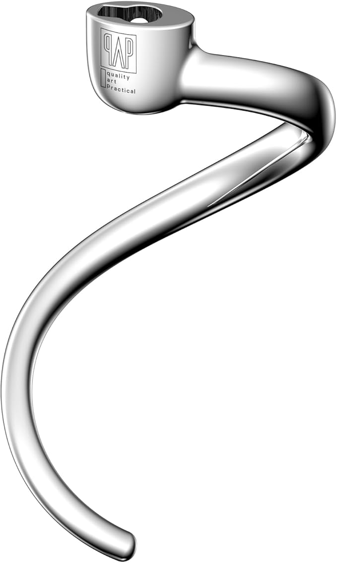 Durable Spiral Dough Hook - Compatible with KitchenAid Heavy Duty Series 5 Qt Bowl-Lift Stand Mixers（K4, K5, K5A, K5SS, KSM5, KDM5, KPM5, KP50, KSM50, KPM50, KSM450, KSM500, KPD162, KSMC50, PRO 500）