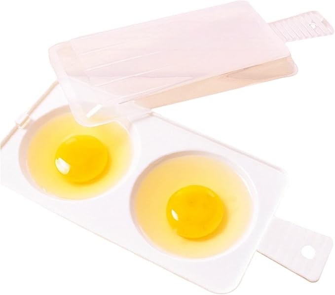 Microwave Egg Cooker, Microwave Egg Boiler Egg Poacher, Egg Cooker for microwave, Plastic Microwave Double Egg Poacher, Microwave Oven Egg Steamer Kitchen Cooking Gadgets