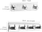 Self Adhesive Stainless Steel Hooks, Wall Mounted Heavy Duty Hanger, Key Rack Towel Hooks for Bathroom, Living Room, Kitchen (4 Hooks)