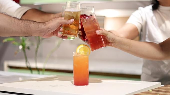 Highball Drinking Glasses Set of 8 | 15 oz Capacity | Thin And Light Borosilicate Tumblers Can Be used For Drinking Beer, Cocktail, Water,Whiskey,Milk