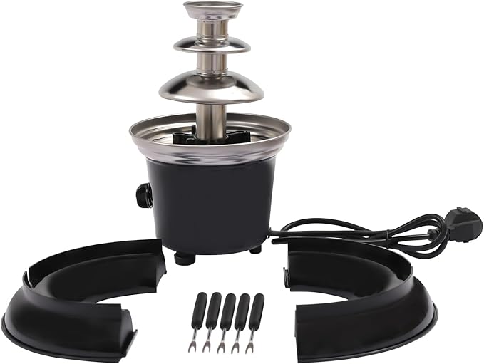 Chocolate Fountain, 3 Tiers Electric Melting Machine Chocolate Fondue Fountain Set with Fruit Plate for Birthday Party Wedding Celebration