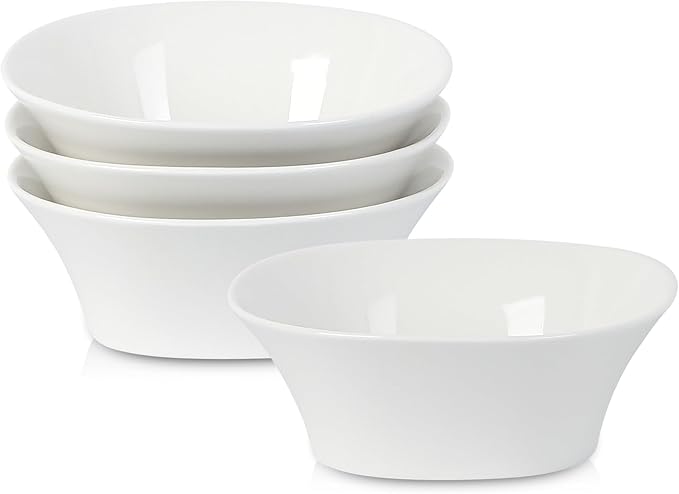 Stone Lain Quadro 4-Piece Bowl Set Porcelain, White