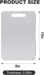 Pure Titanium Cutting Board Food Grade Cutting Board Non-slip surface is lightweight and resistant to deformation, suitable for outdoor camping and kitchen - Dishwasher safe(12"L x 8"W)