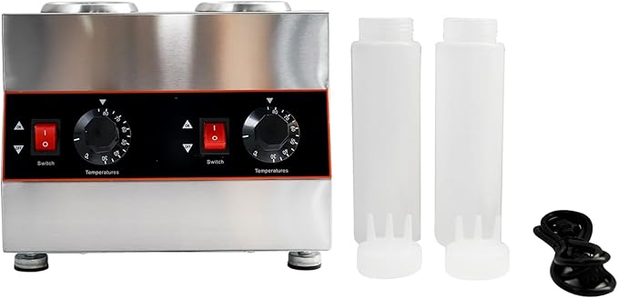 Commercial Electric Sauce Warmer Electric Cheese Sauce Warmer Hot Fudge Warmer Dispenser Cheese Dispenser Warmer with 2 Pump (2 Pump Head)