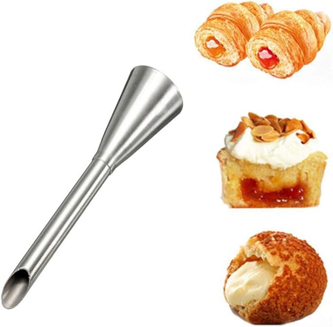 2pcs Cream Icing Piping Nozzle Tip Stainless Steel Pastry Cupcake Cake Decorating Tips Puff Nozzle Tip Pastry Tool