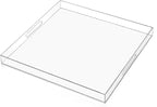 24×24 inches Oversized Clear Acrylic Ottoman Tray Extra Large Decorative Tray Spill-Proof Serving Trays with Handles King-Size Safe Edge Organizer for Coffee Table Countertop Breakfast