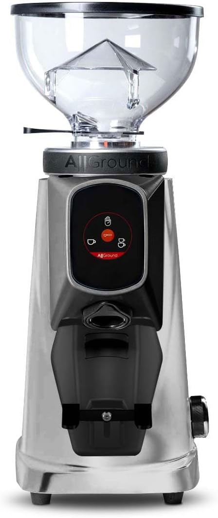 AllGround All Purpose Home Coffee Grinder - Residential Grinder - Made in Italy - By Fiorenzato (Bright Silver)