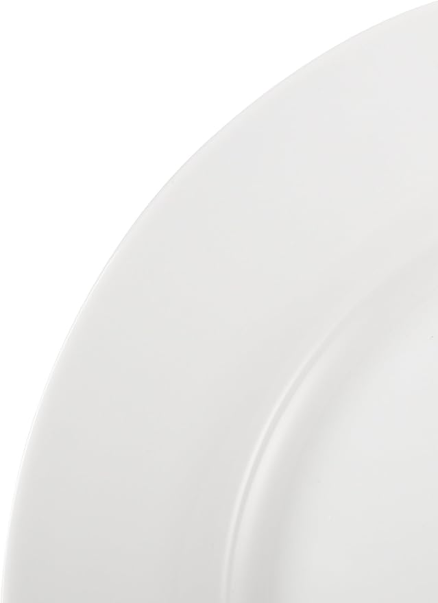Amazon Basics 6-Piece White Dinner Plate Set, 10.5 inches