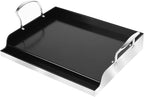 Utheer 17" x 13" Ceramic Nonstick Stainless Steel Griddle for Gas Grill, Charcoal, Stove Top Griddle, Non-Toxic, PFAS/PFOA/PTFE Free, Oven Up to 500°F, for BBQ, Camping & Kitchen, Black