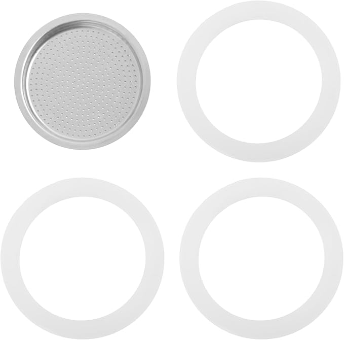 2/3/6/9/12 Cup Gasket & Filter For Stovetop Espresso Coffee Makers, Rubber Seal For Stove Top Coffee Maker Moka Pot, Silicone Gasket Seals, Espresso Machine Replacement Parts(3 cup)