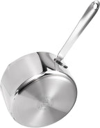 Stainless Steel Butter Warmer Measuring Pan 0.5 Quart Small Sauce Pan 18/10 Tri-Ply Stainless Steel Saucepan with Dual Pour Spouts
