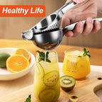Stainless Steel Lemon Squeezer - Manual Citrus Juicer with Grater - Ideal for Lemons, Limes & More