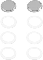 6 Pieces Moka Pot Replacement Cup Gasket with 2 Pcs Stainless Filter Silicone Moka Express Replacement Seals Funnel Kits Compatible Espresso Coffee Maker Parts(3-cup)