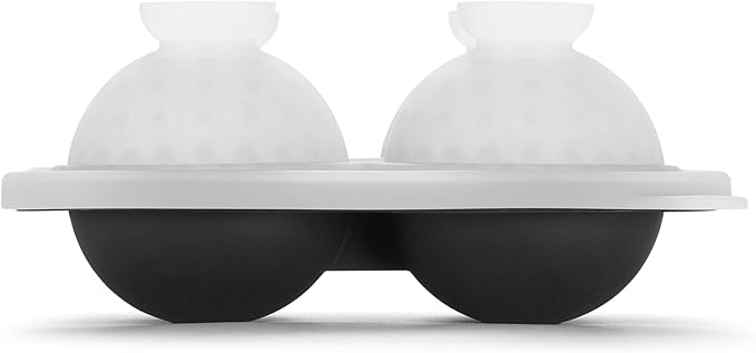 Novelty Golf Gifts Ball Ice Maker Mold, 2.2" Large Sphere Round Ice Cube Mold for Cocktails, Whiskey, Bourbon Chilling, 4 Hole Fun Shapes Big Silicone Circle Ice Cube Trays
