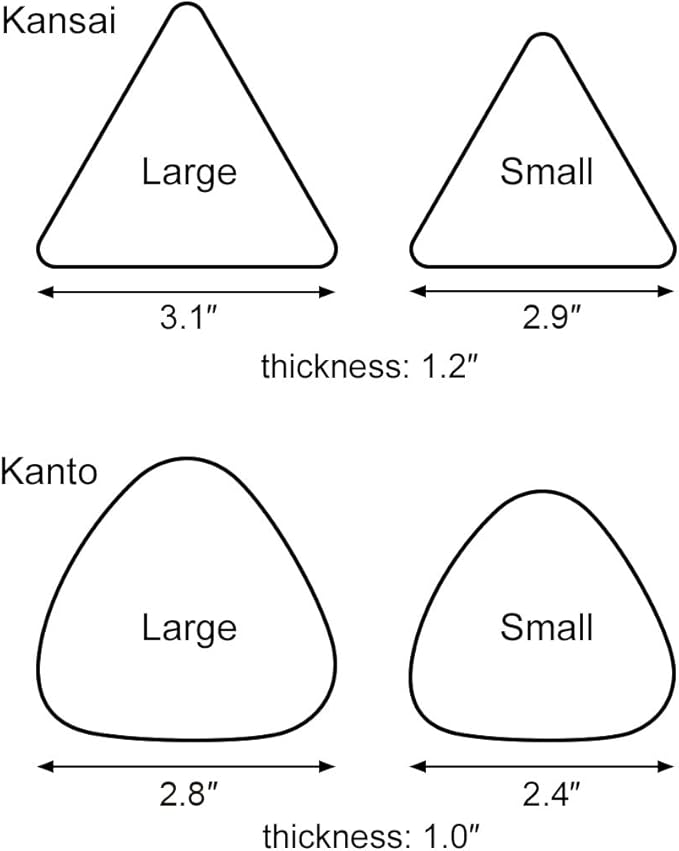 TIKUSAN Onigiri Mold Musubi Maker Japanese Rice Ball Press with Lid Onigiri Mold Tray BPA Free Made in Japan Kanto Style (3 Molds Small)