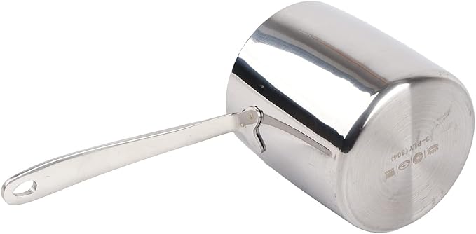 Butter Warmer Pot Quick Heat Conduction Three Layer Stainless Steel Butter Warmer with Accurate Scale Holes (700ML)