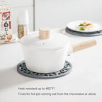 Extra Thick Silicone Trivet Mat for Hot Dishes, Hot Pots and Pans, Pot Holder, Hot Pad to Portect Your Table and Countertop, Kitchen Decor and Accessories,Warm Grey,Set of 3