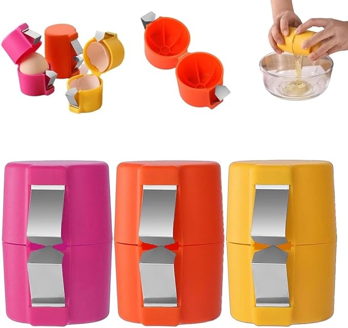 3PCS Egg Shell Opener Egg Cracker Tool for Raw Eggs Egg Topper Cutter Hard Boiled Egg Peeler Cube Egg Separator Stainless Steel Eggshell Breaker Multifunctional Raw Eggs Cracking Tool Kitchen Gadgets