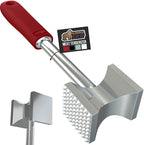 GORILLA GRIP Patented Dual-Sided Meat Tenderizer, Heavy Duty Kitchen Mallet with Soft Handle, Spiked Side Tenderizes and Smooth Flattens, Maximize Food Flavor, Commercial Grade Chicken Pounder, Red