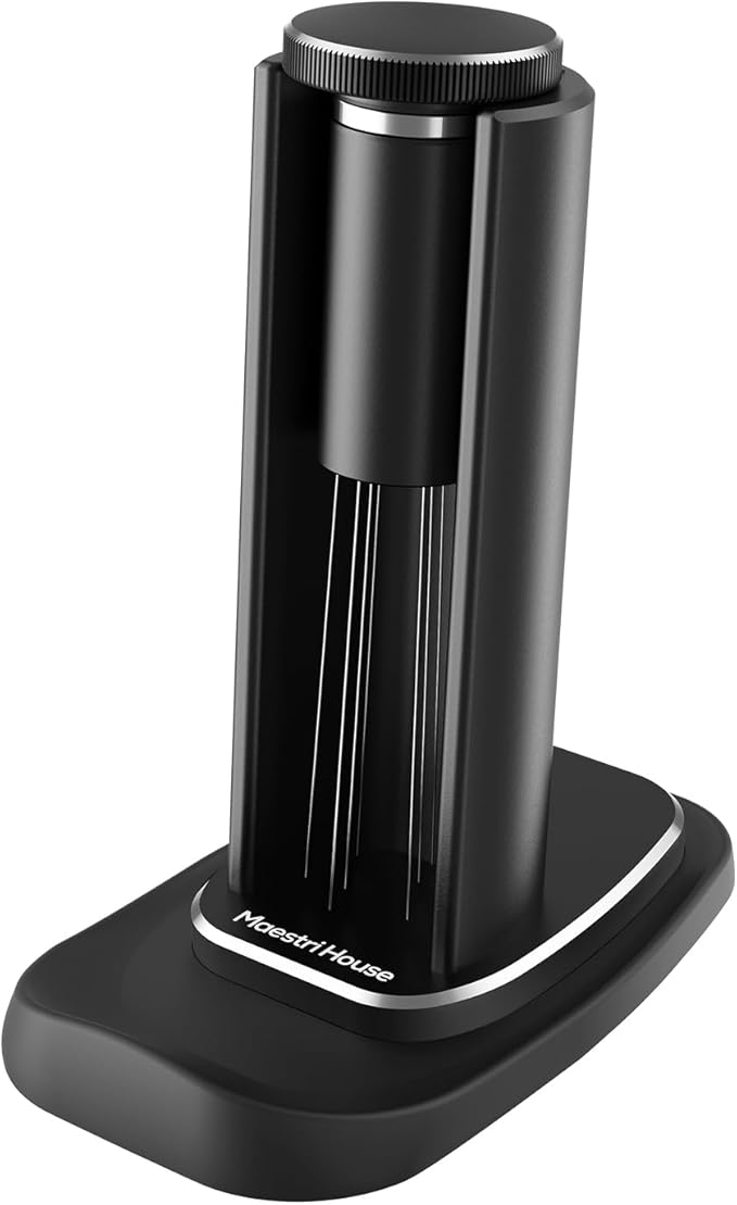 Maestri House WDT Tool, Espresso Distribution Tools Self-Clean with Aluminum Alloy Magnetic Stand, 0.3/0.4mm Needles 10 each for Espresso Stirrer Replacement (Matte black)