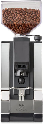 Eureka Mignon Silenzio Espresso Grinder | Silent Technology | Stepless | Timed Dosing | (Chrome, 55mm)