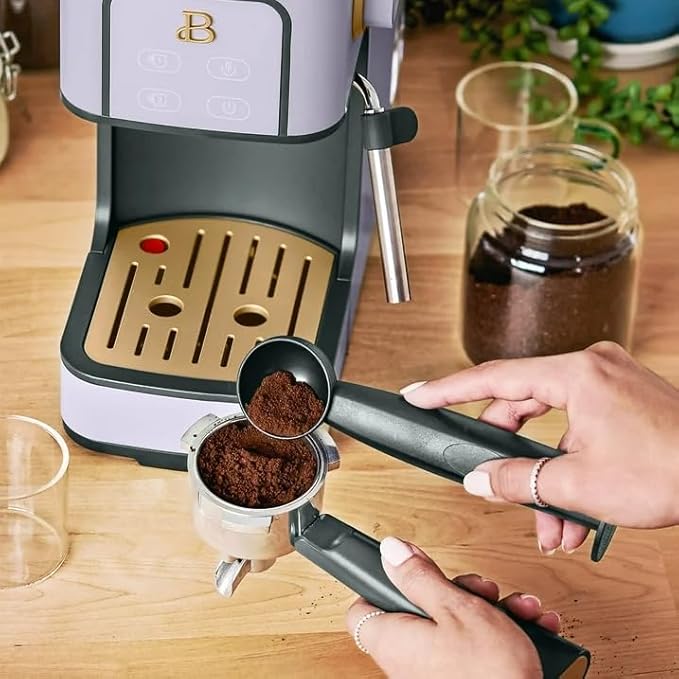 Beautiful 20-Bar Slim Espresso Machine | Single & Double Shot Programmable Brewing, Compact 4.7-in Width, Stainless Cup Warmer, Auto Shut-Off, 50 oz Tank (Lavender)