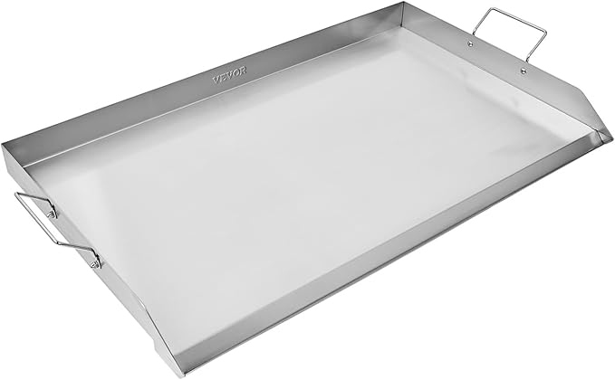 VEVOR Stainless Steel Griddle, 36x22 inch Universal Flat Top Rectangular Plate, Gas Grill Griddle for BBQ Grill, Teppanyaki, Portable Family Cookware with Handle, for Camping Tailgating Party