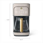 Beautiful 12-Cup Programmable Coffee Maker with Touch Activated Display, Auto Brew Timer, Reusable Filter, Large Glass Carafe (Porcini Taupe)