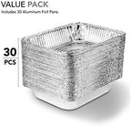 Stock Your Home Aluminum Pans 9x13 Disposable Foil Pans (30 Pack) - Half Size Steam Table Deep Pans - Tin Foil Pans Great for Cooking, Heating, Storing, Prepping Food