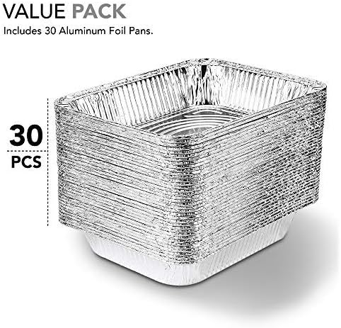 Stock Your Home Aluminum Pans 9x13 Disposable Foil Pans (30 Pack) - Half Size Steam Table Deep Pans - Tin Foil Pans Great for Cooking, Heating, Storing, Prepping Food
