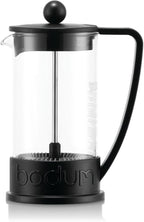 Bodum 12oz Brazil French Press Coffee Maker, High-Heat Borosilicate Glass, Black - Made in Portugal