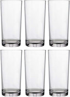US Acrylic Classic Clear Plastic Reusable Drinking Glasses (Set of 6) 24oz Iced-Tea Cups | BPA-Free Tumblers, Made in USA | Top-Rack Dishwasher Safe