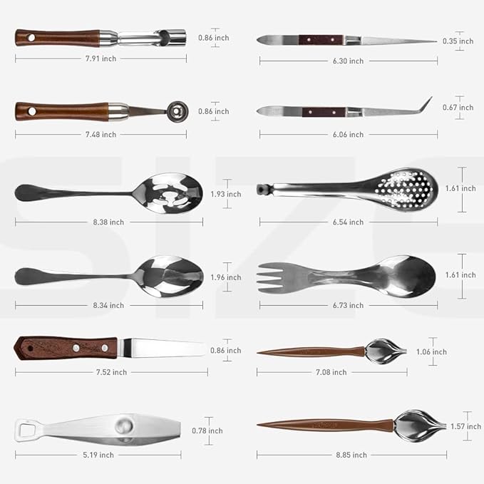 DUEBEL 13 Piece Professional Chef Culinary Plating Kit - Stainless Steel Culinary Plating Tool Set for Perfect Presentation
