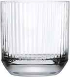 NUDE Whiskey Glasses Set of 6 DOF – 10.75 oz Premium Lead-Free Crystal Old Fashioned Rocks Glasses for Whisky, Scotch & Bourbon – Etched Linear Pattern, Dishwasher Safe Barware